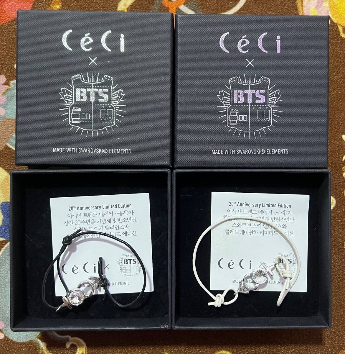 BTS CECI MAGAZINE SWAROVSKI BRACELET BLACK & WHITE WITH JIMIN