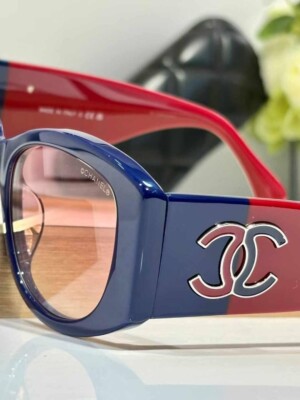 CHANEL Sunglasses Blue - red for ladies woman Size:53口19-145