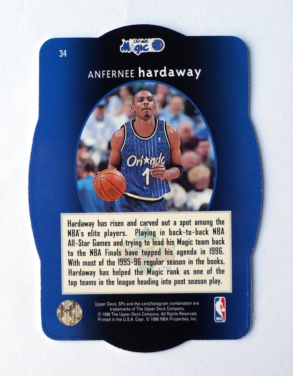 1996 Upper Deck SPx Die-Cut Hologram Anfernee Hardaway #34 Orlando
