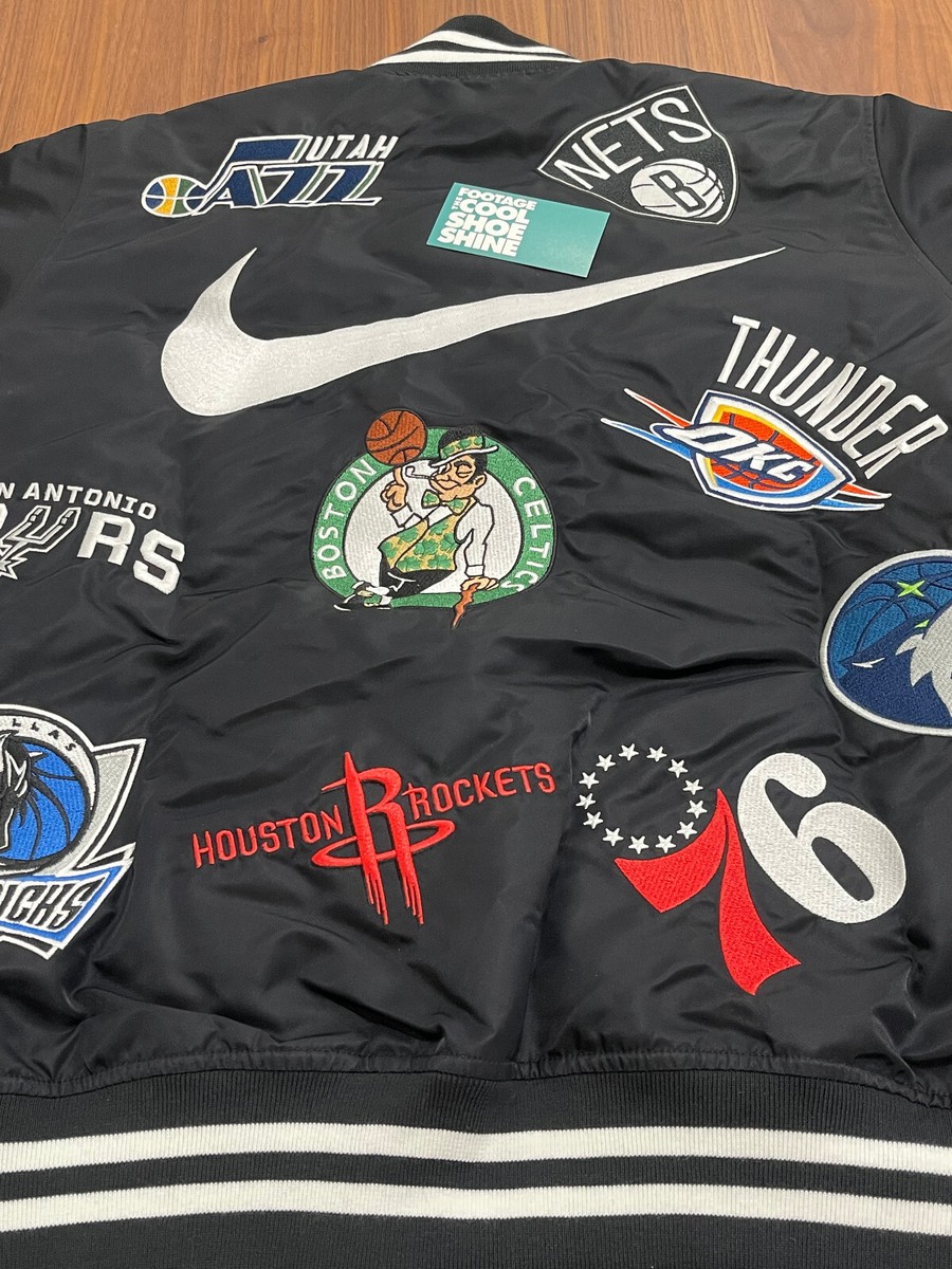 2018 SS18 NIKE x SUPREME NBA TEAMS WARM-UP JACKET BLACK WHITE BOX