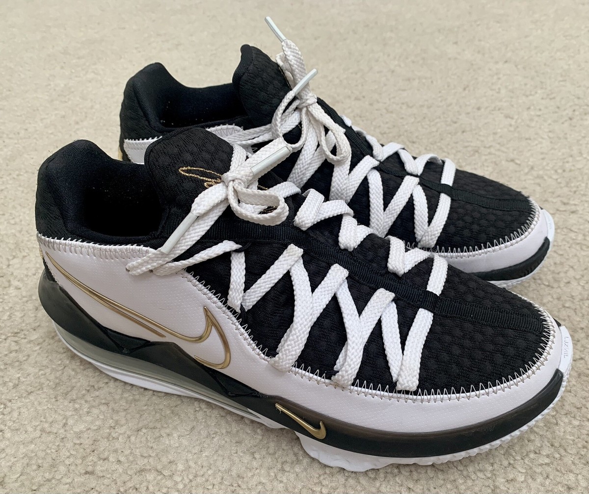 Nike LeBron 17 XVII Low EP White Black Metallic Gold CD5007-101