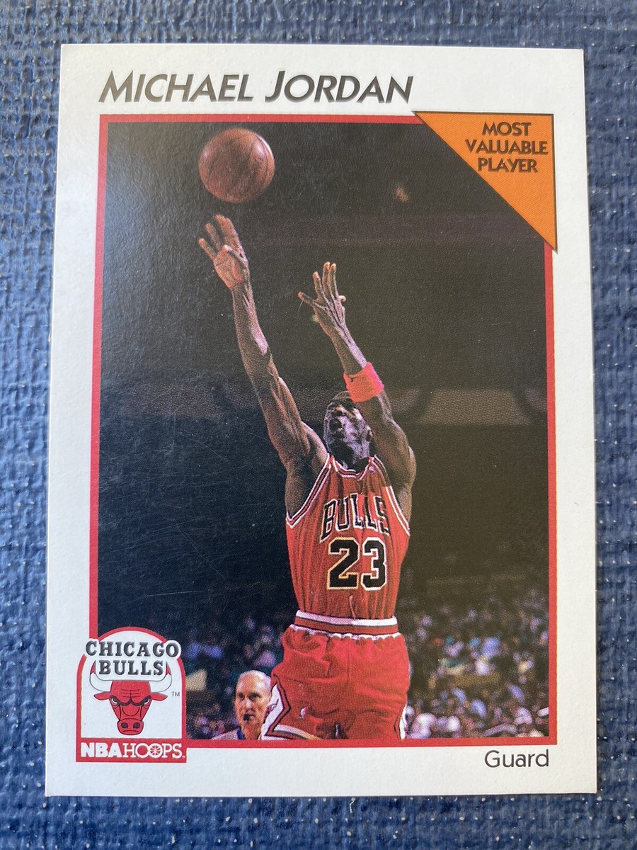 Michael Jordan 1991 NBA Hoops MVP #5 Card, Chicago Bulls, Sharp