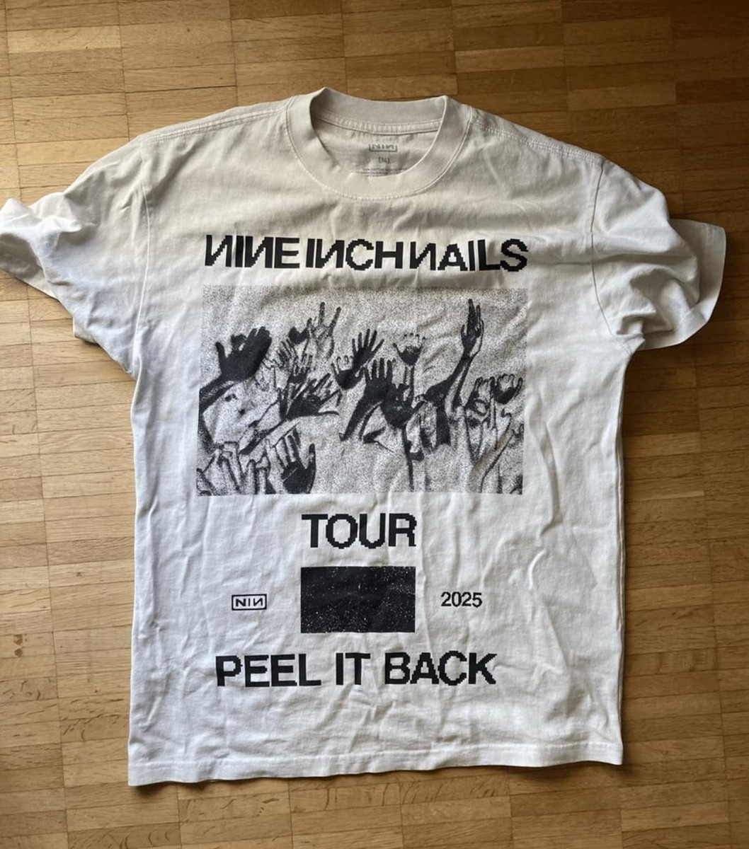 Nine Inch Nails Peel It Back 2025 90s White Short Sleeve Unisex T