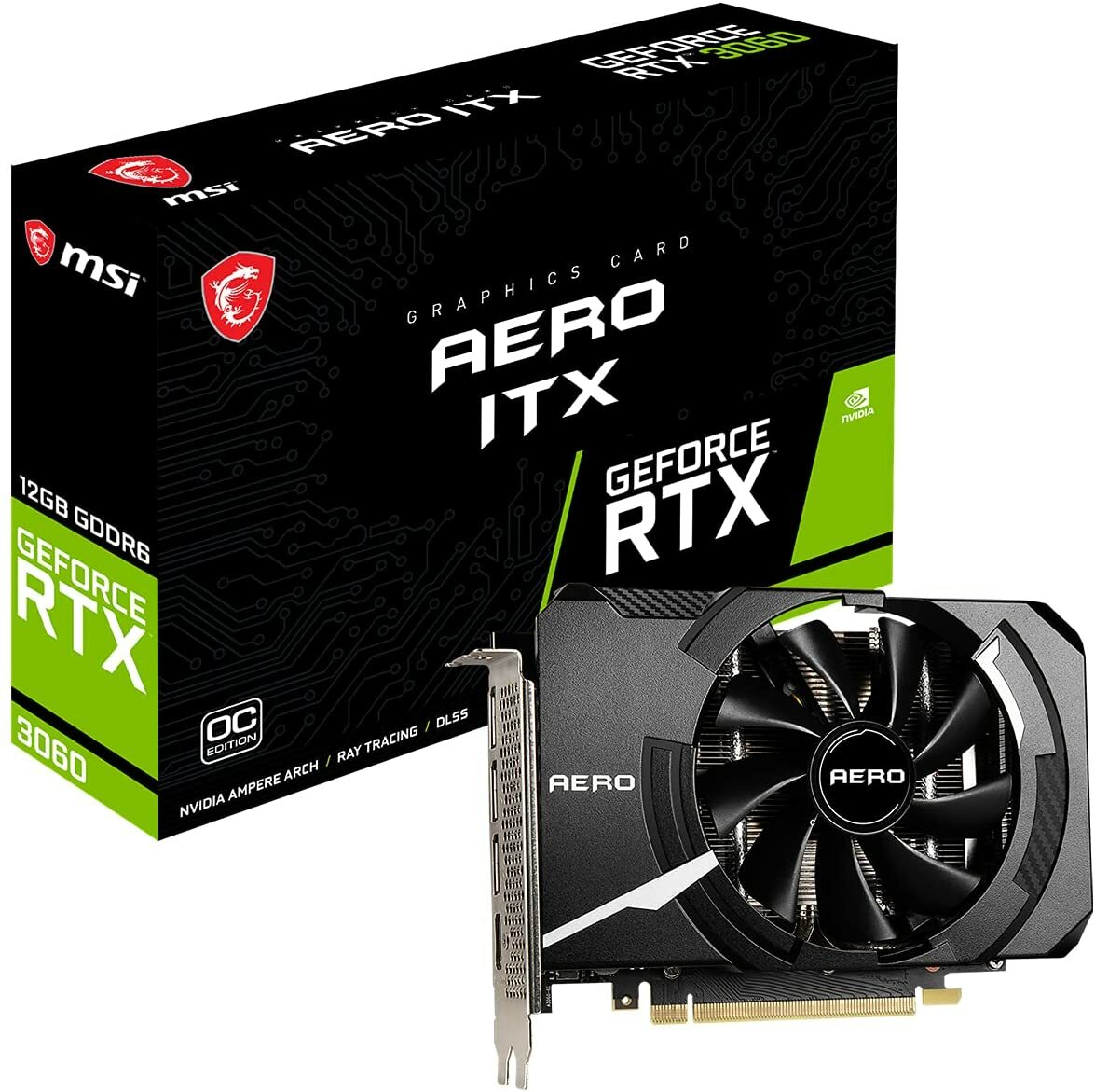 MSI GeForce RTX 3060 AERO ITX 12G OC GDDR6 LHR Graphics Card Board