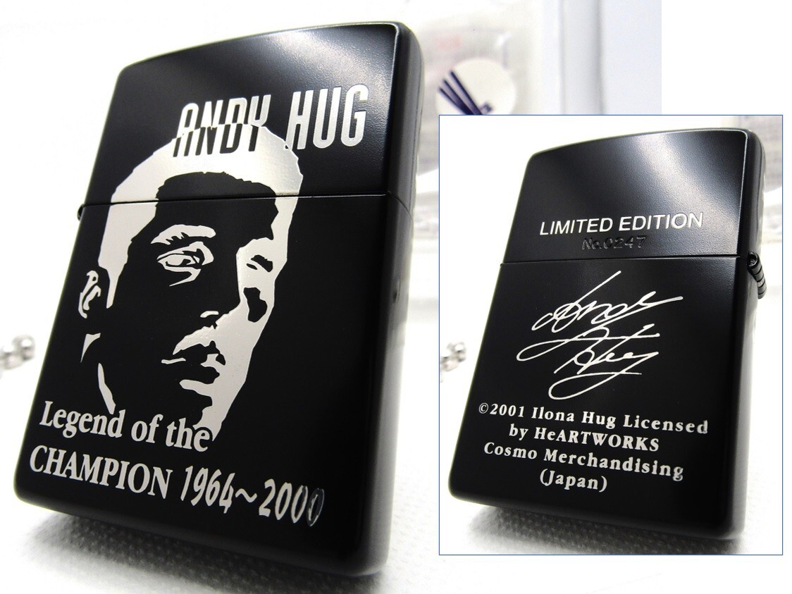 K-1 Grand Prix Andy Hug Black Silver Limited Zippo 2001 Mint Rare