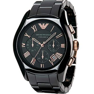 Emporio Armani] Men's Watch CERAMICA Chronograph AR1410 Black | eBay