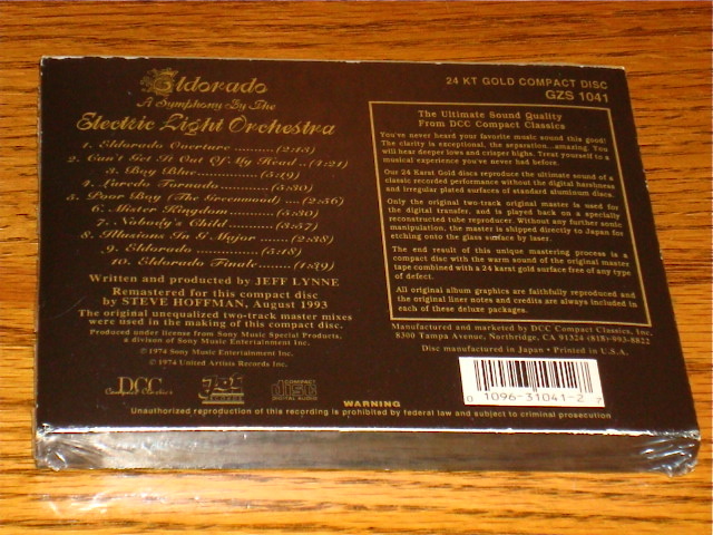 ELECTRIC LIGHT ORCHESTRA EL DORADO DCC 24 KARAT GOLD CD STILL