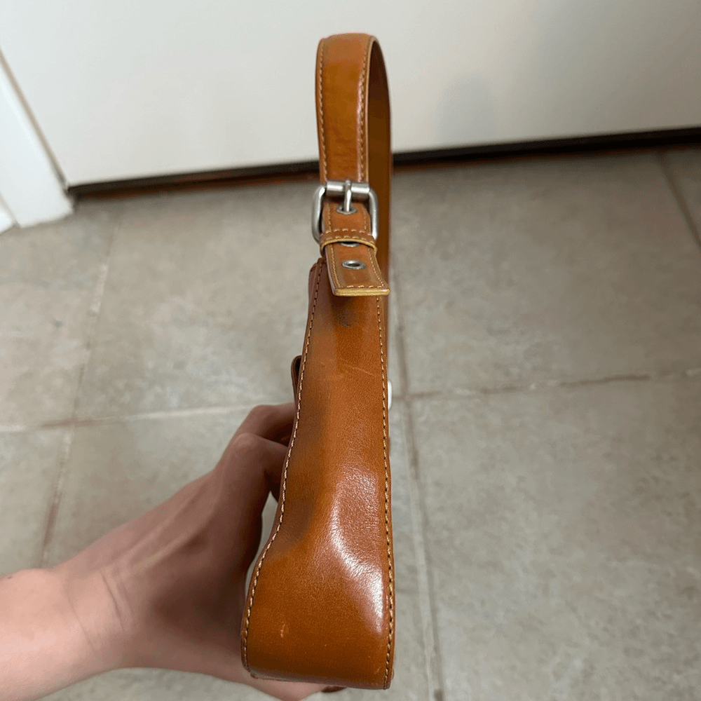 HYPE Shoulder Bag brown camel real genuine leather vintage Y2K