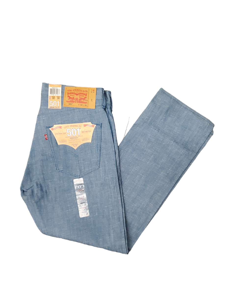 Levi's Men's 501 Original Shrink-to-Fit Jeans Blue Neppy 32W x 32L