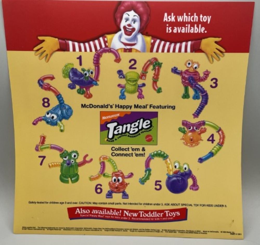 1997 Nickelodeon Tangle Twist-A-Zoid Toys McDonald's Happy Meal