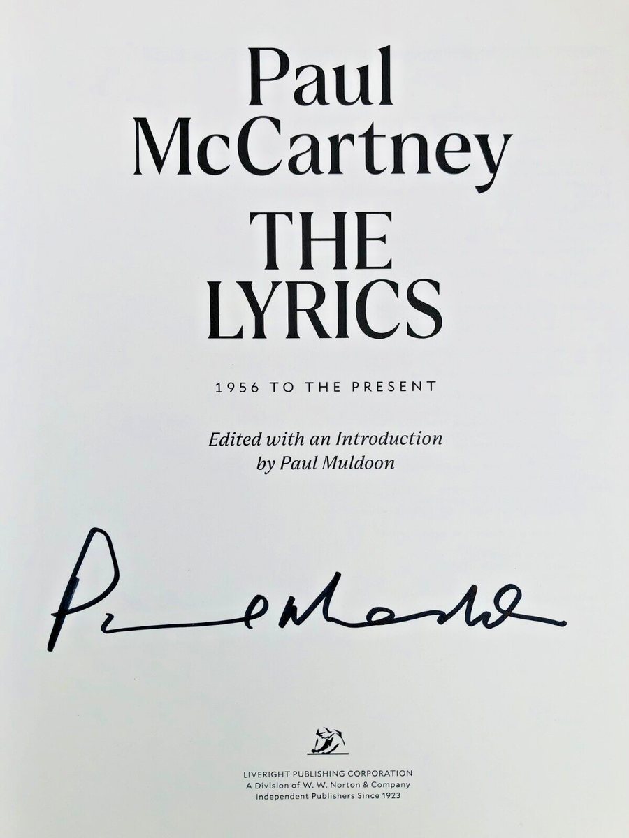 The Lyrics: 1956 to the Present by Paul McCartney SIGNED by Paul
