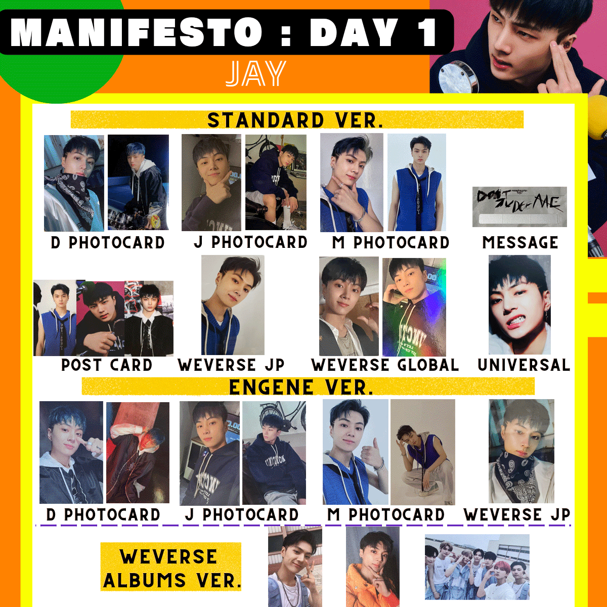 ENHYPEN JAY MANIFESTO : DAY 1 Photo card Enhypen Weverse Official