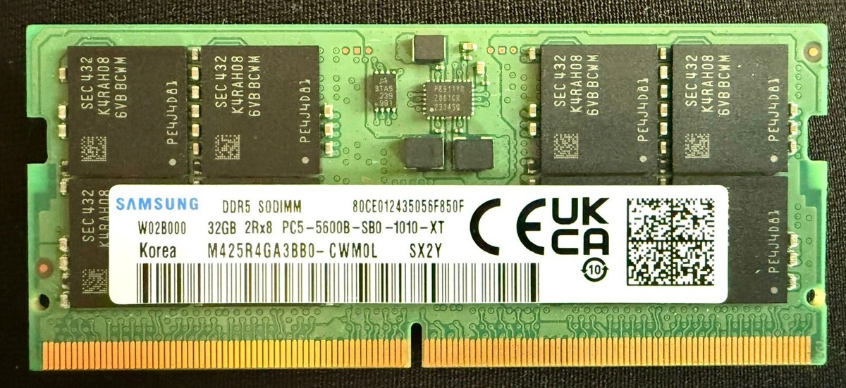 SAMSUNG 16GB PC5-44800 DDR5 5600 MHz SODIMM Laptop RAM