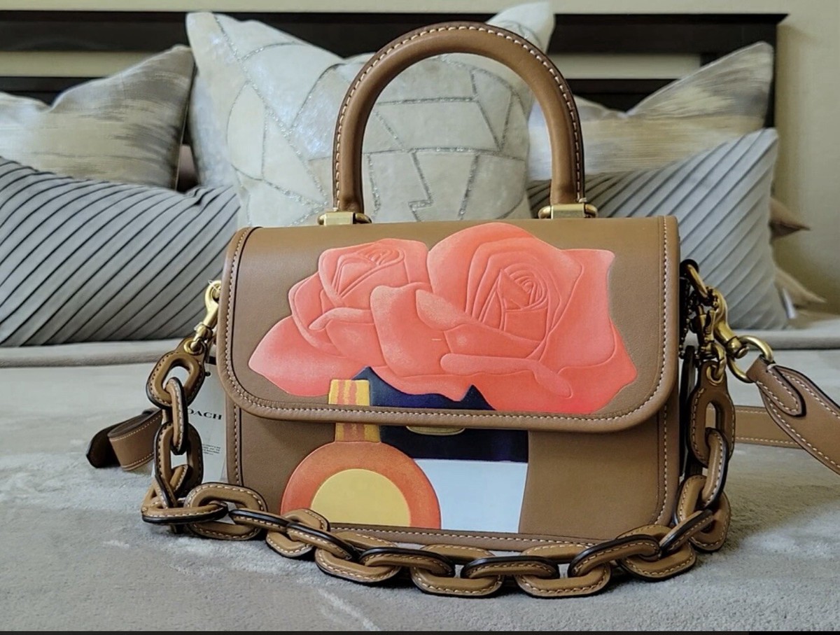 Coach X Tom Wesselmann Rogue Top Handle w/chain LIGHT CAMEL NWT