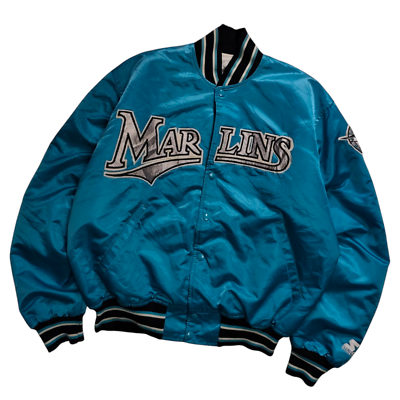 Vintage 90s Starter Florida Marlins MLB Varsity Satin Jacket | eBay
