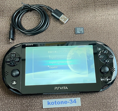 PS Vita PCH-2000 Black Console w/ 16gb memory card & USB SET Used