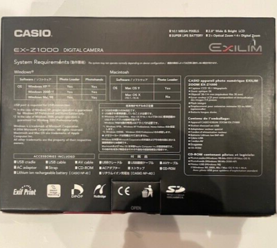 Casio EXILIM EX-Z1000 Digital 10.1mp 3x optical Silver Brand New