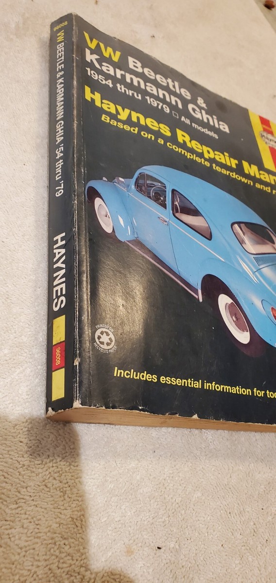 Repair Manual Haynes 96008 for Volkswagen Beetle and Karmann Ghia