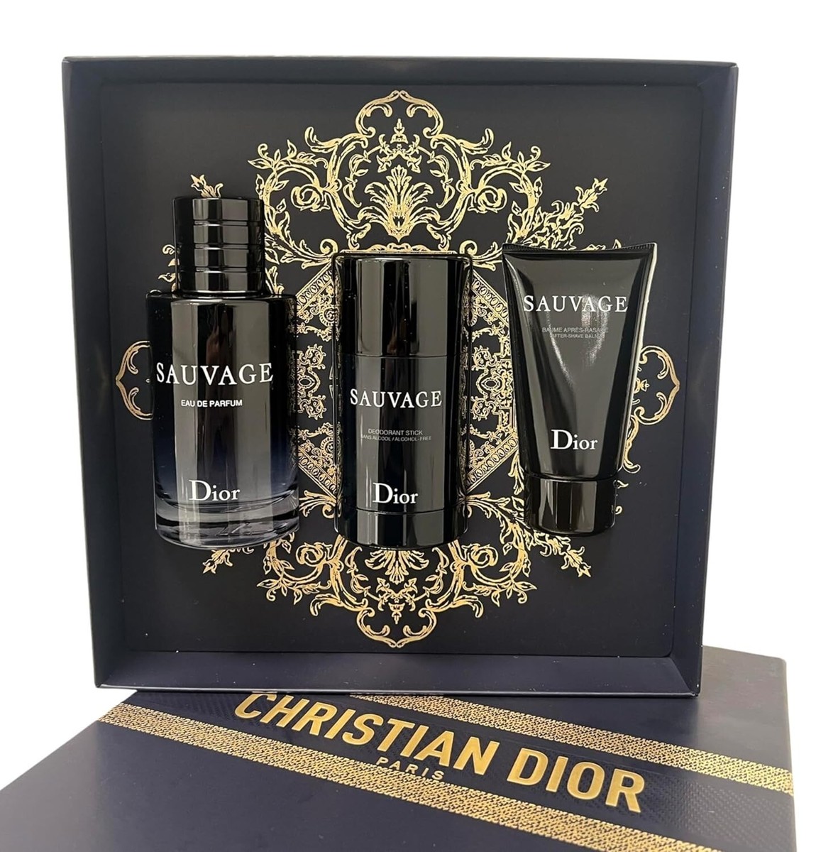 Christian Dior Sauvage For Men EDP 3-Piece Gift Set 3.4EDP 2.6