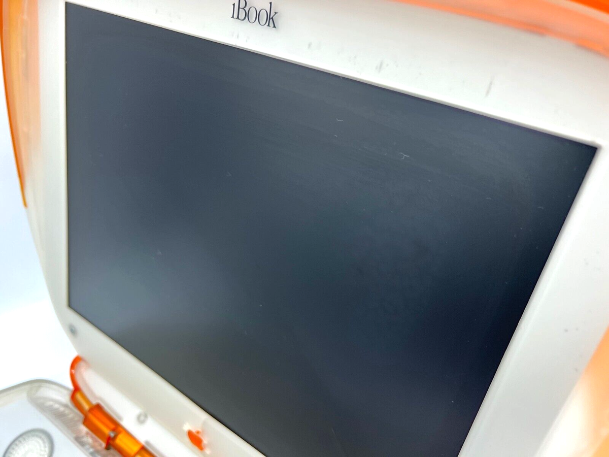 Vintage Apple Tangerine Clamshell iBook G3 300mhz Orange AC100V