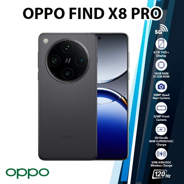 OPPO Find X8 Pro 5G GLOBAL Ver. Android Cell Phone (Black/16GB+