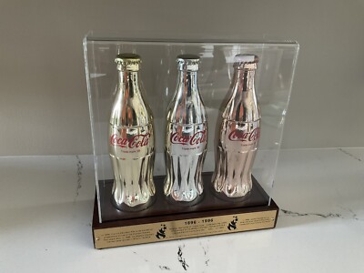 RARE Coca Cola Atlanta Olympics 100th Anniversary Set Of 3 Bottles