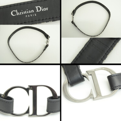 Authentic Christian Dior Belt CD Logo Buckle Vintage Trotter