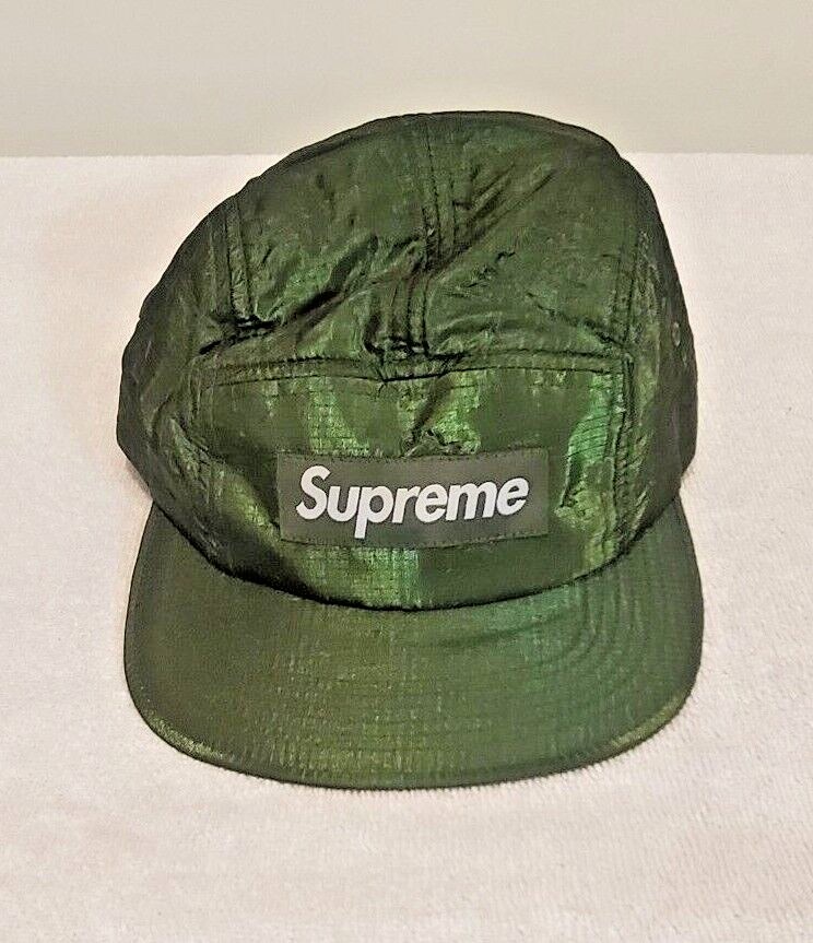 Supreme Box Logo Green Dry Wax 5 Panel Camp Cap USA Never Worn