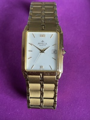 Swiss Made Quartz Wristwatch Appella Ref. 215 Gold Plated