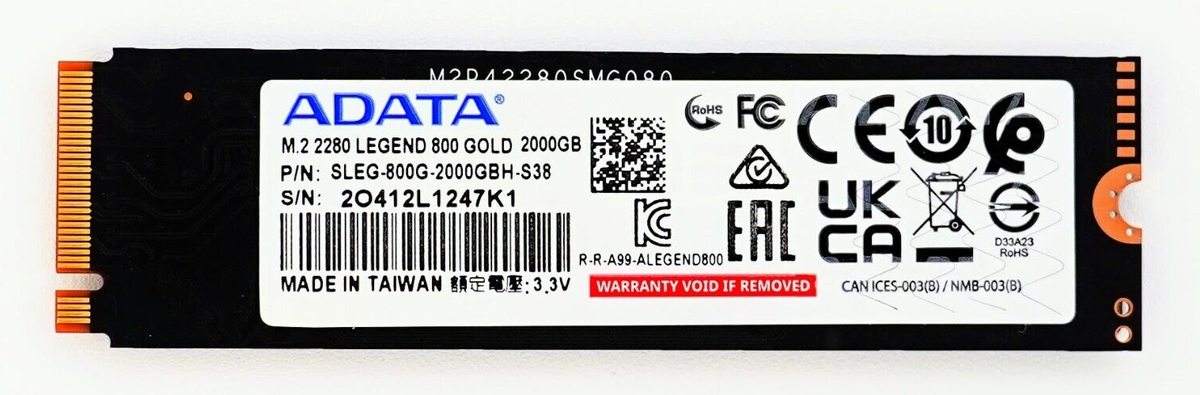ADATA 2TB Legend 800 Gold PCIe Gen4x4 M.2 2280 SSD - SLEG-800G