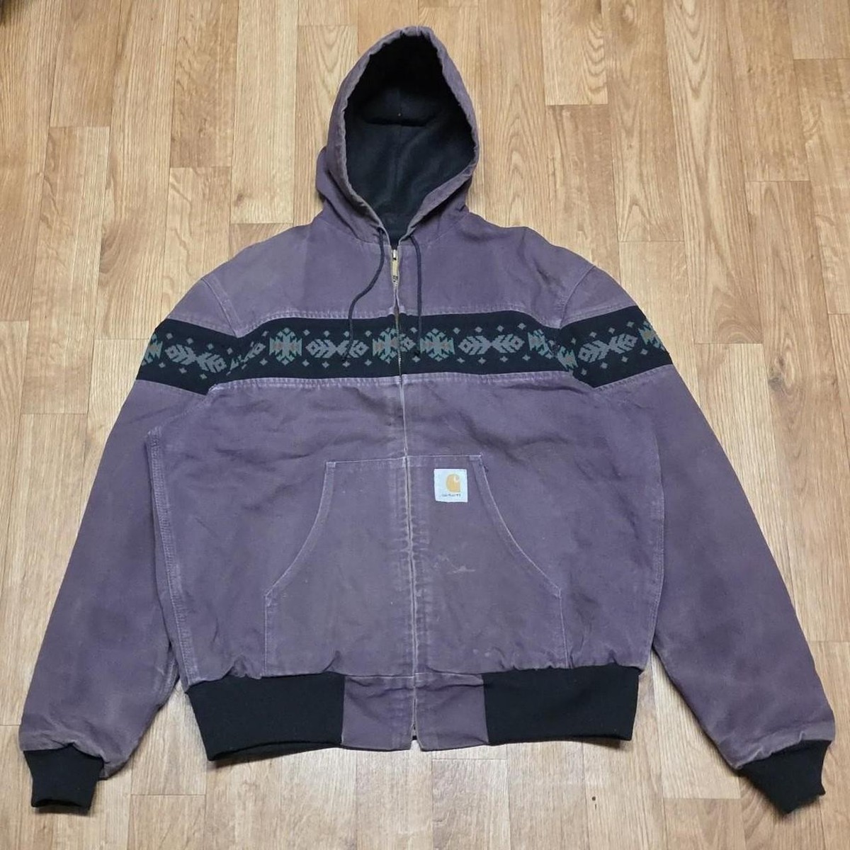 Carhartt Active Jacket Native American Pattern Size Large Purple