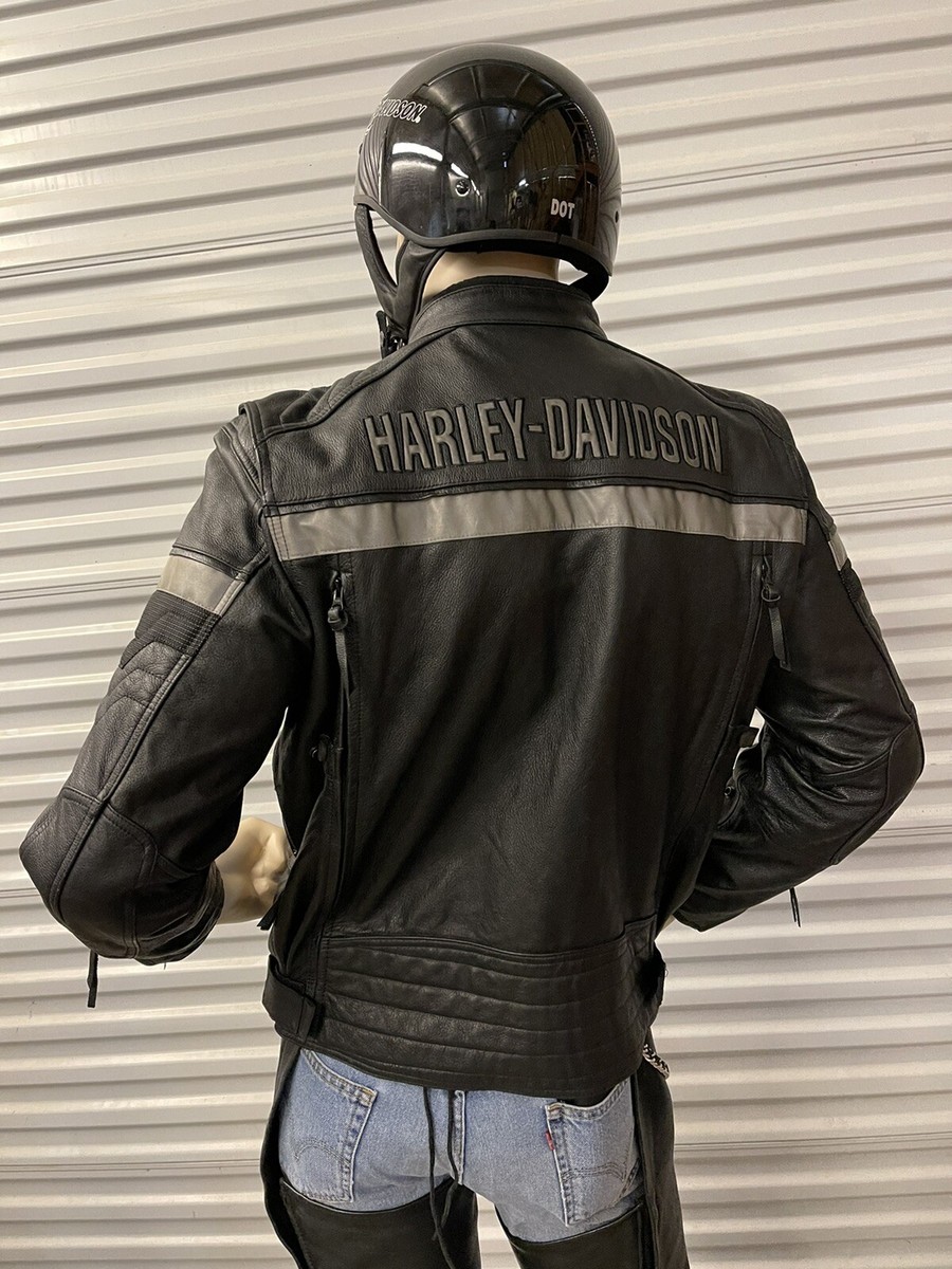 Harley Davidson Men EVOLUTION Black Leather Jacket 98068-14VM XXL