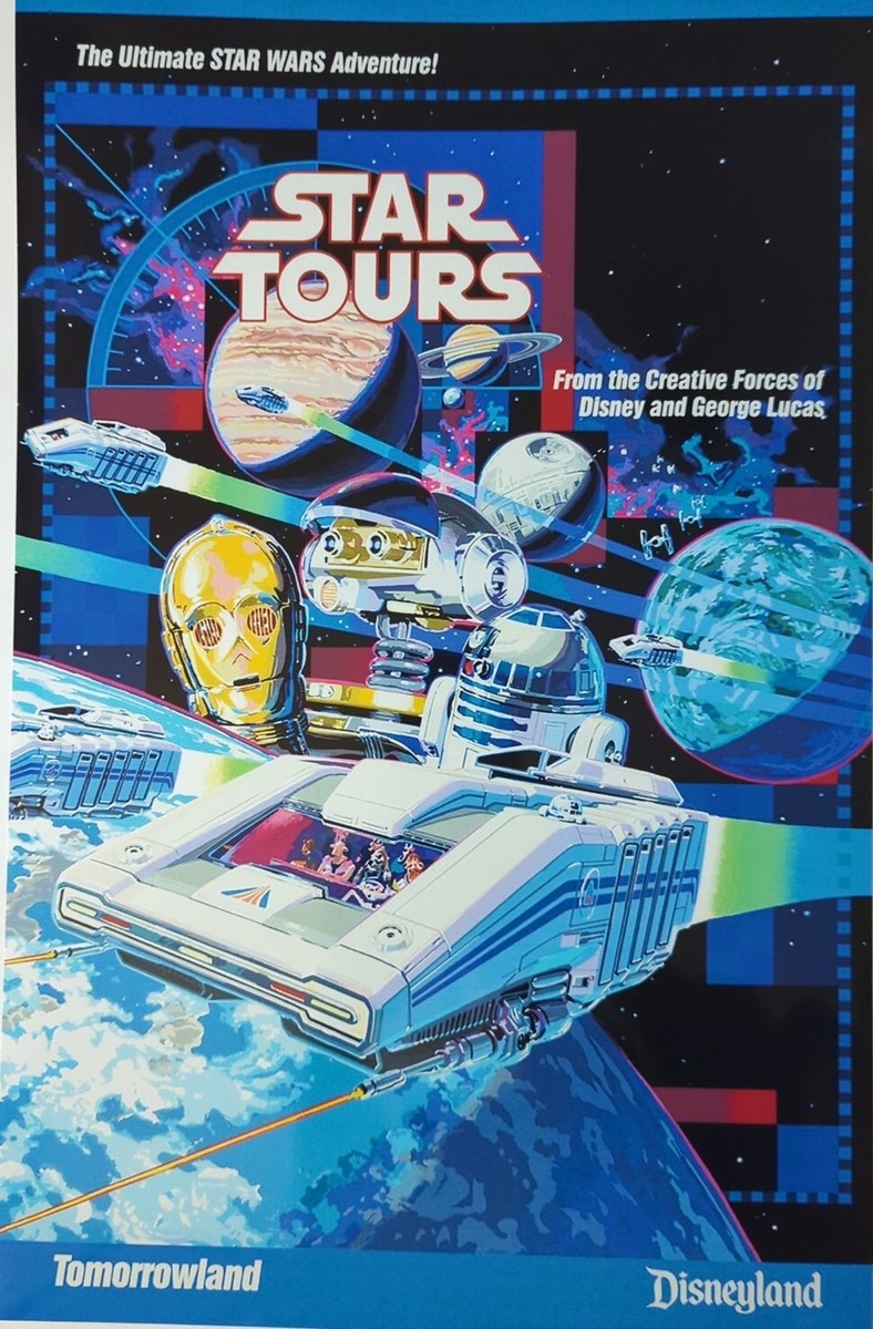 Star Tours Star Wars Attraction Poster Print 13x19 C3PO R2D2