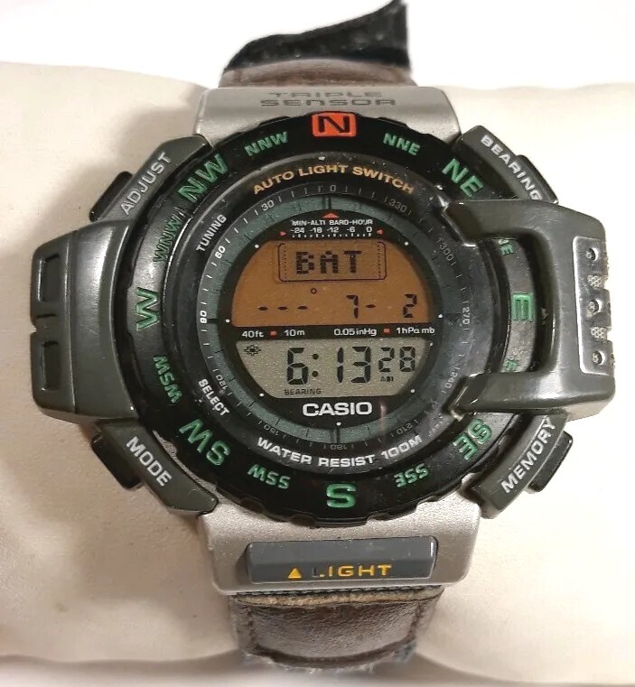 Men Casio Protrek Watch Triple Sensor 1470 Prt-40 Baro Compass