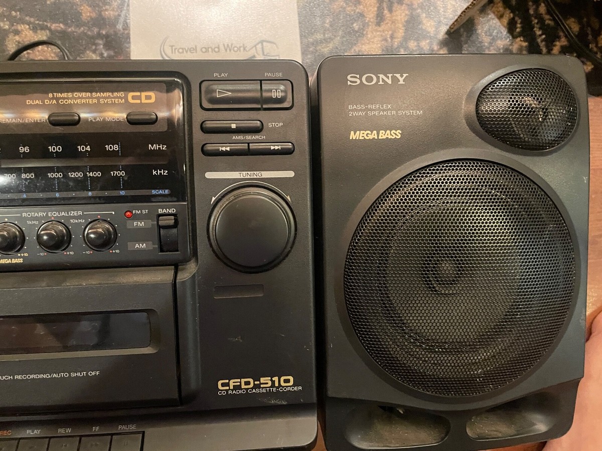 Sony CFD-510 Mega Bass Compact Disc FM AM Radio Working NO