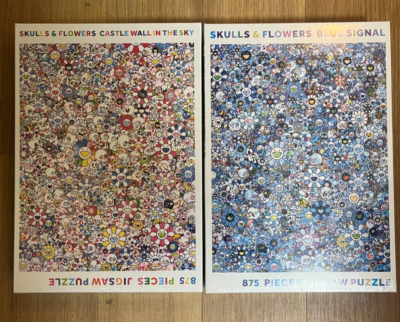 Takashi Murakami Puzzle SKULLS & FLOWERS BLUE SIGNAL CASTLE WALL