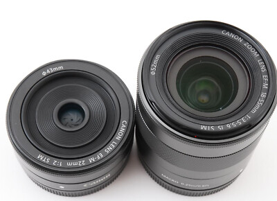 Canon EOS M2 Bay Blue W. 90EX Flash, 18-55mm Lens / 22mm Lens Kit