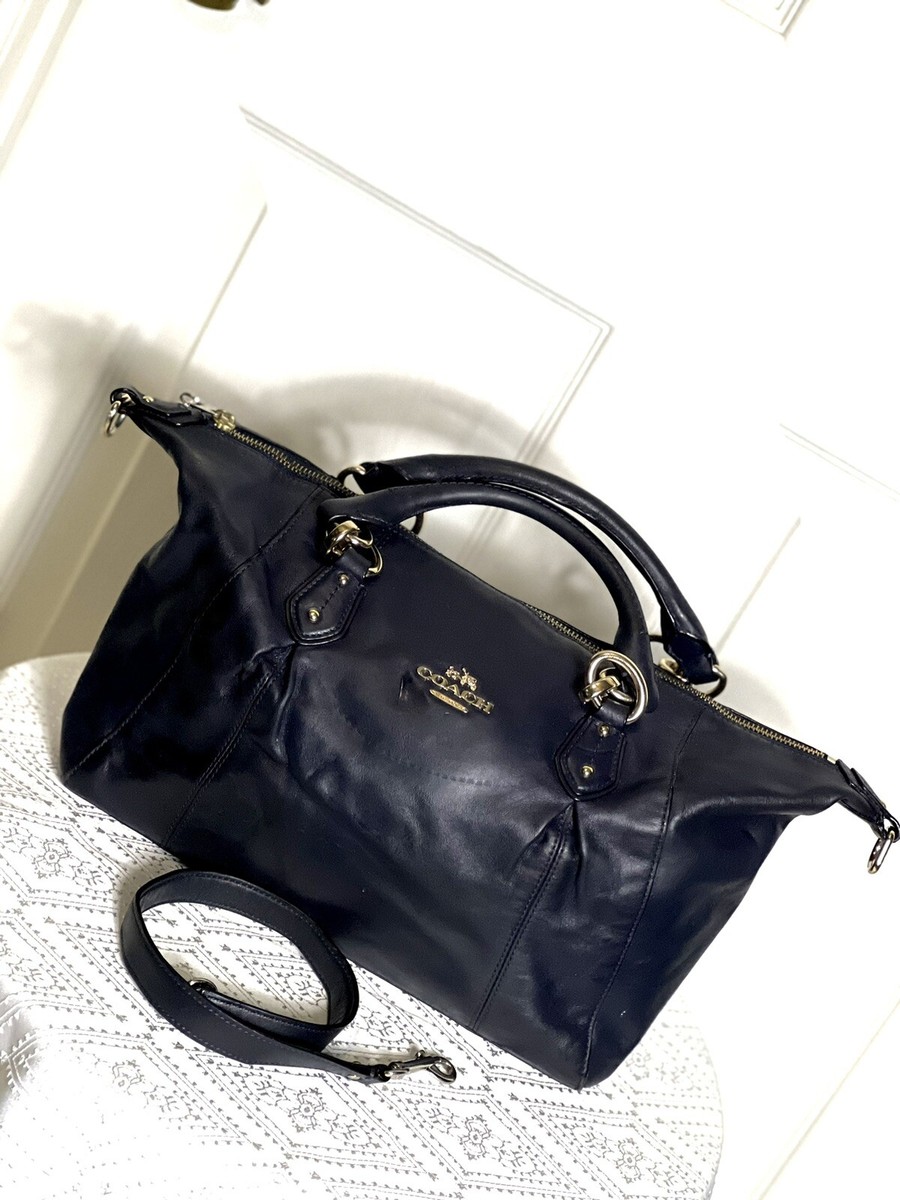 COACH💥VINTAGE-LIMITED EDITION💥Navy Blue Leather Shoulder Bag | eBay