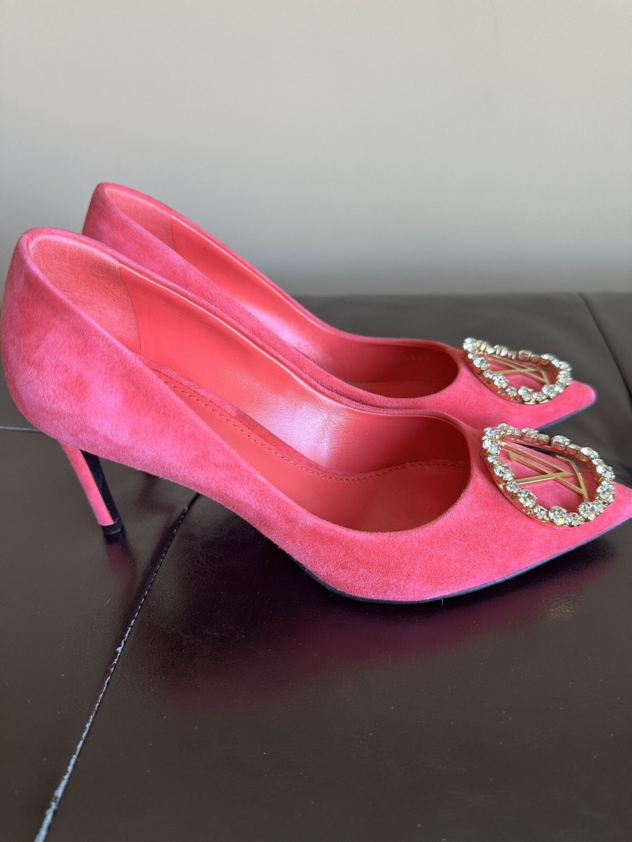 Louis Vuitton Pink Suede Crystal Madeleine Pumps Size 37.5 | eBay