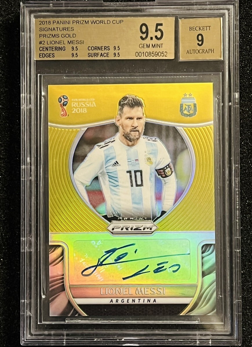 Panini Prizm world cup 2018 Gold Prizm Messi Autograph /10 SUPER