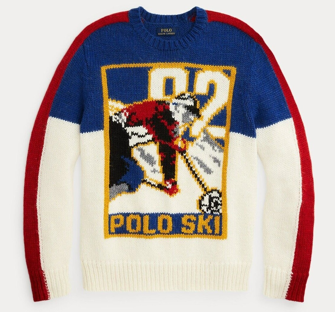 Polo Ralph Lauren VTG Ski 92 Colorblocked Chunky Wool Knit Sweater