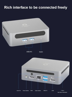 GenMachine Mini PC Ren4000 4700U AMD Ryzen7 Win11 2.0GHz Up to 4.1