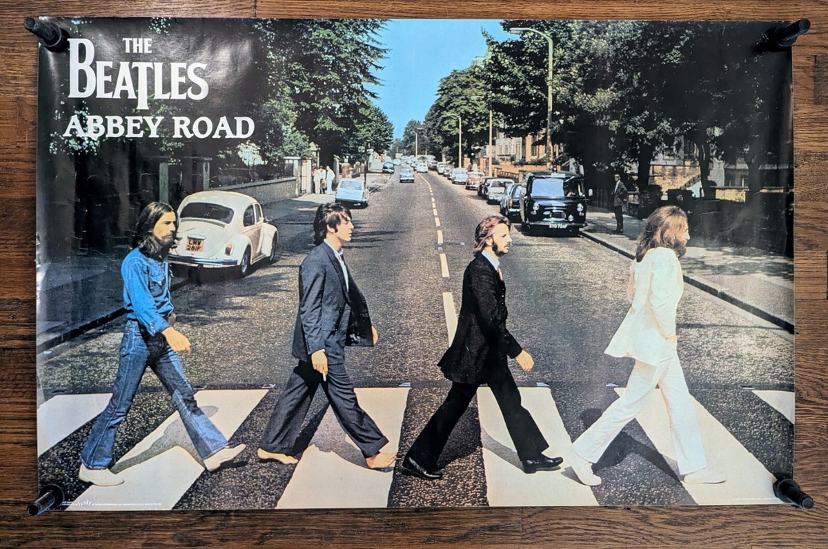 The Beatles Abbey Road Poster 2002 Funky 22” x 34” Paul Ringo John