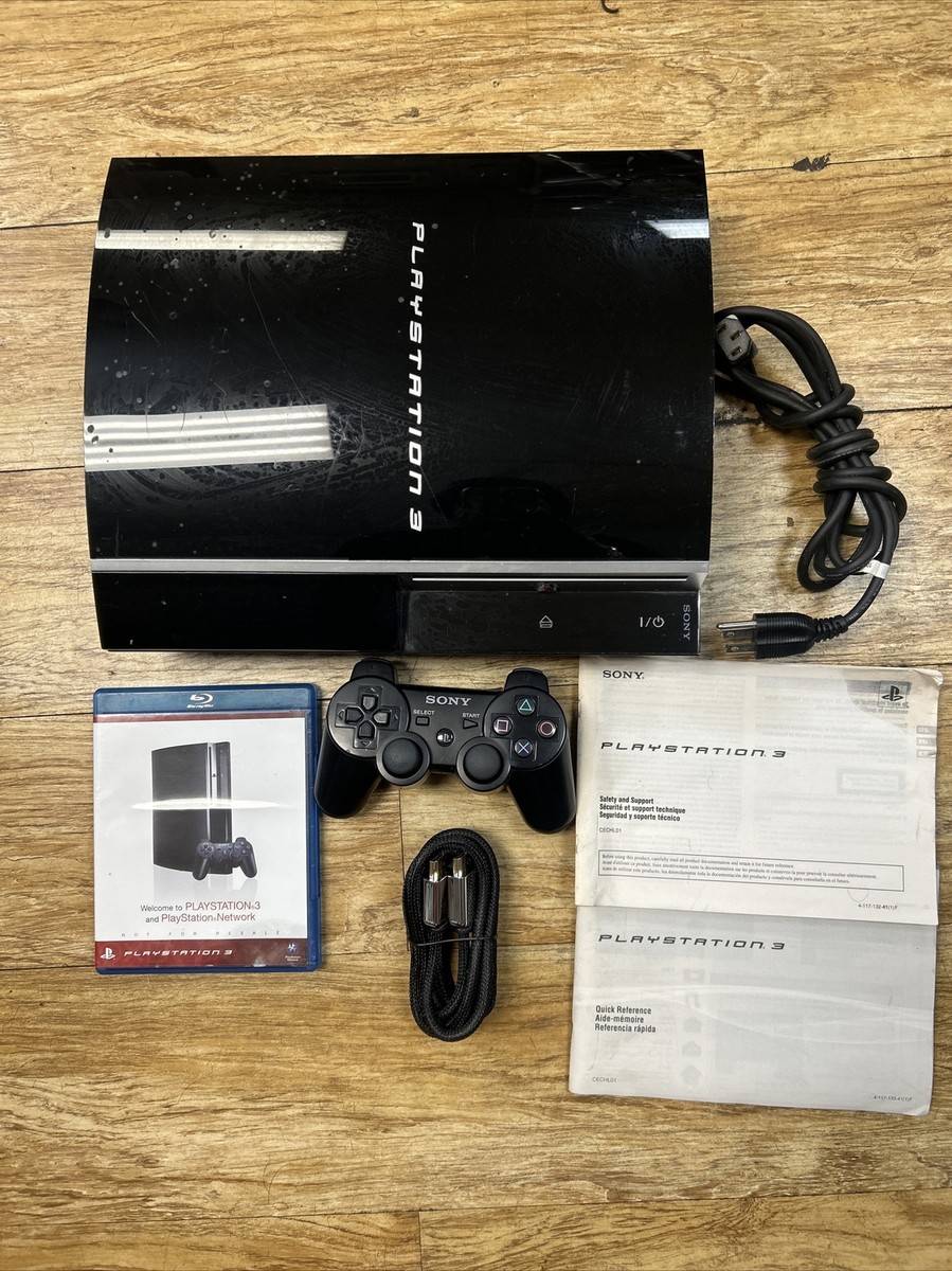 Sony PlayStation 3 PS3 Fat 80GB Piano Black Console Bundle OEM