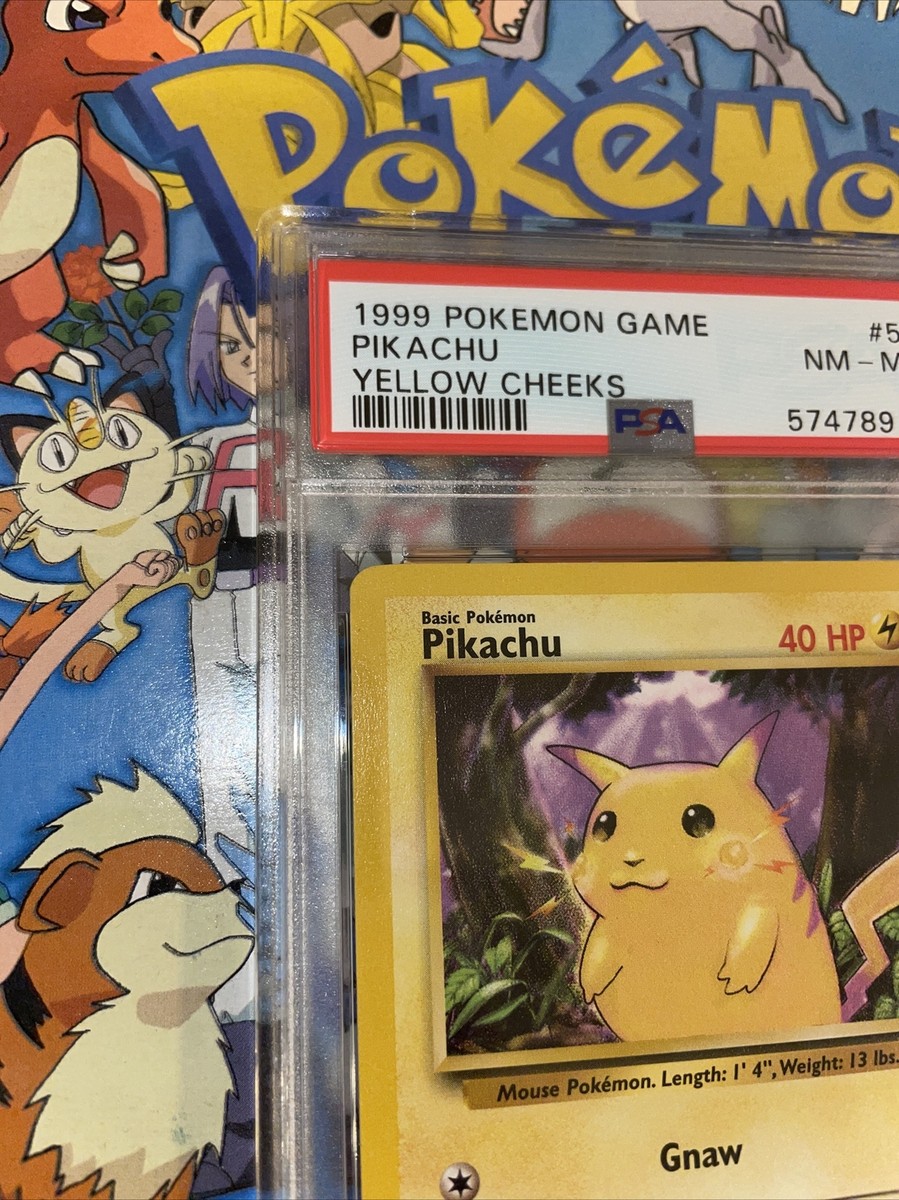 PSA 8 Pikachu #58/102 Base Set Pokemon Card Yellow Cheeks