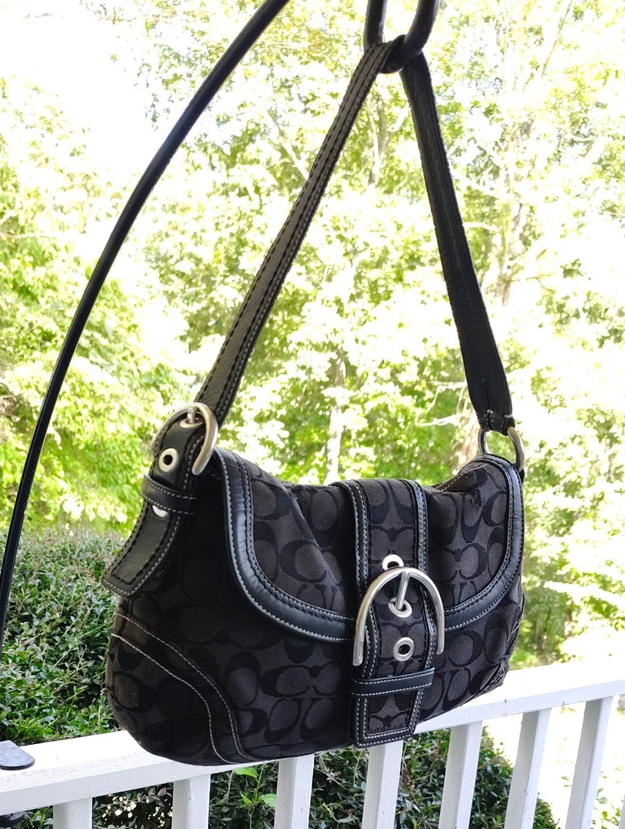 Coach 10297 MEDIUM Vintage Soho Black Signature C Canvas Shoulder