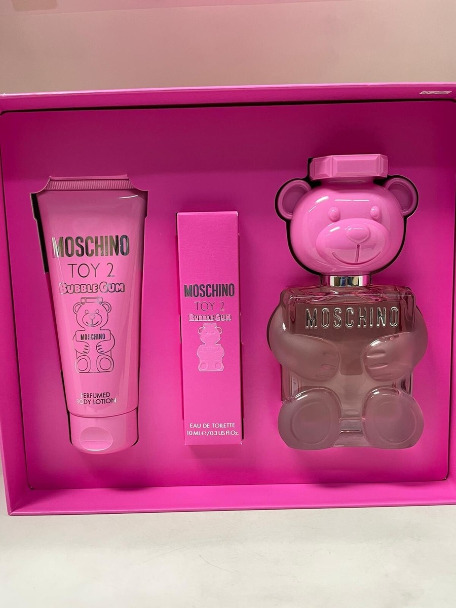 MOSCHINO TOY 2 BUBBLE GUM 3 PCS SET 3.4 Oz EDT, EDT PEN SPRAY