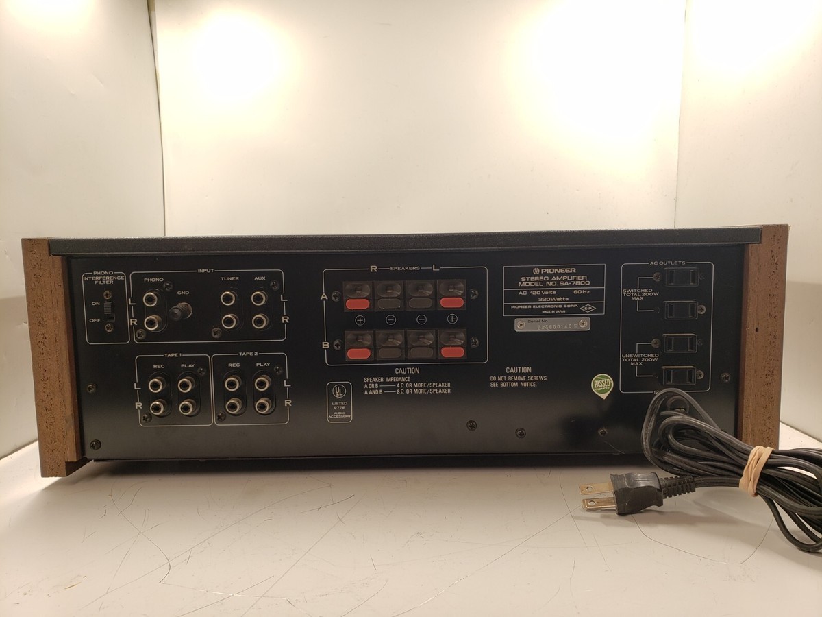 Pioneer SA-7800 Stereo Amplifier Receiver Non Switching Amp