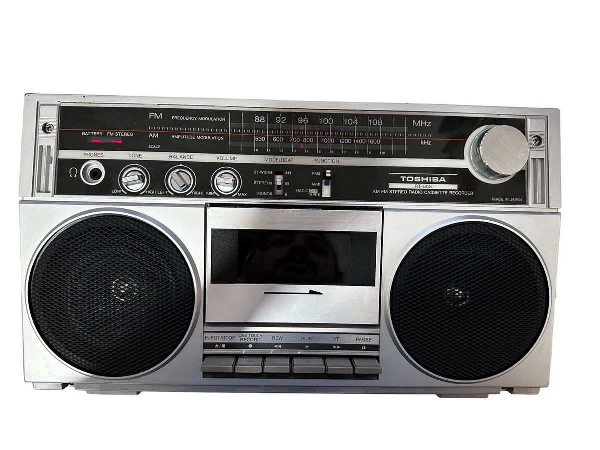 Vintage Toshiba RT-80S Stereo Radio Cassette Recorder Boombox