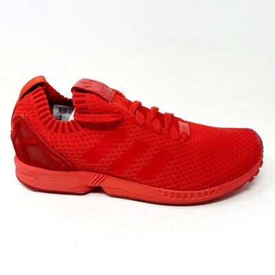 Adidas Originals ZX Flux PK Tripe Red Mens Primeknit Running Shoes